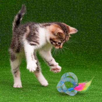 

Increative Puzzle Pet Cat Playing Feather Toy Funny Cat Spring Toys Kitten Pet Accessories