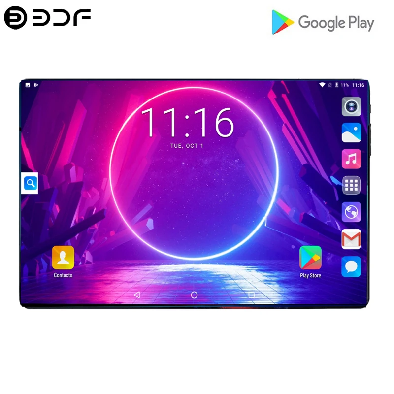 

2.5D Steel Screen 10.1 inch Tablet PC Android 9.0 8GB+128GB ROM Ten Core 4G Phone Call Bluetooth Wi-FI Tablet PC+Keyboard