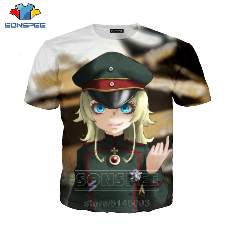 SONSPEE Men Women Sweatshirt Funny 3D Print Youjo Senki Saga of Tanya the Evil Anime T Shirt Hip Hop Sportswear Pullover C115-04 (12)