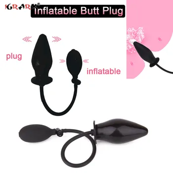 Silicone Inflatable Anal Plug Dildo Pump Buttplug Vagina Dilator Ass Expander Prostate Massage Anus Extender Sex Toys for Adult 1