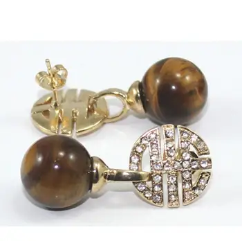 

Classic TIger Eye Natural jade Drop Earring