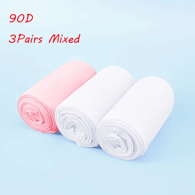 90D Girls Dance Ballet Tights Professional Ballet Stockings Woman Thicken White Dance Pantyhose Velvet Tights 2 White 1 Pink