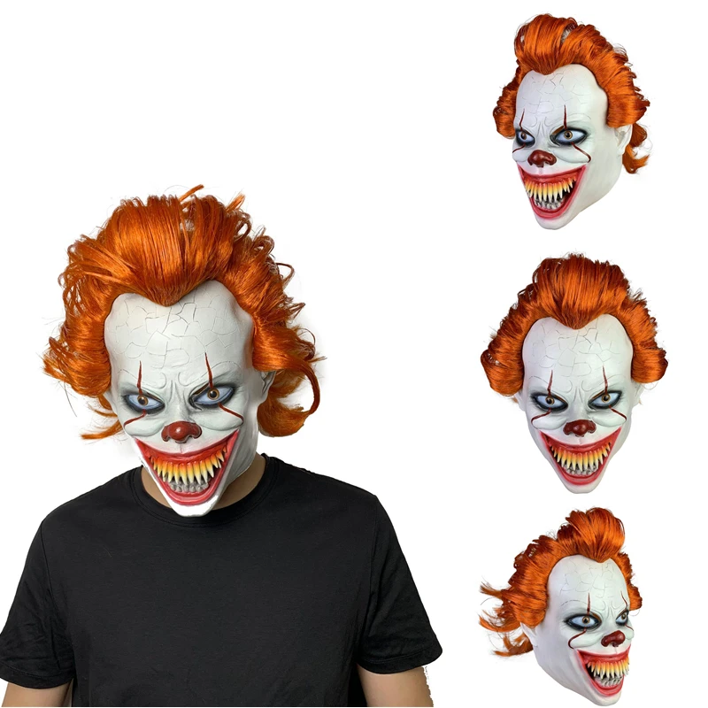 Новая горячая распродажа Стивен Кинг это маска Pennywise ужас одежда для клоуна маска на Хеллоуин для косплея костюм реквизит - Цвет: C