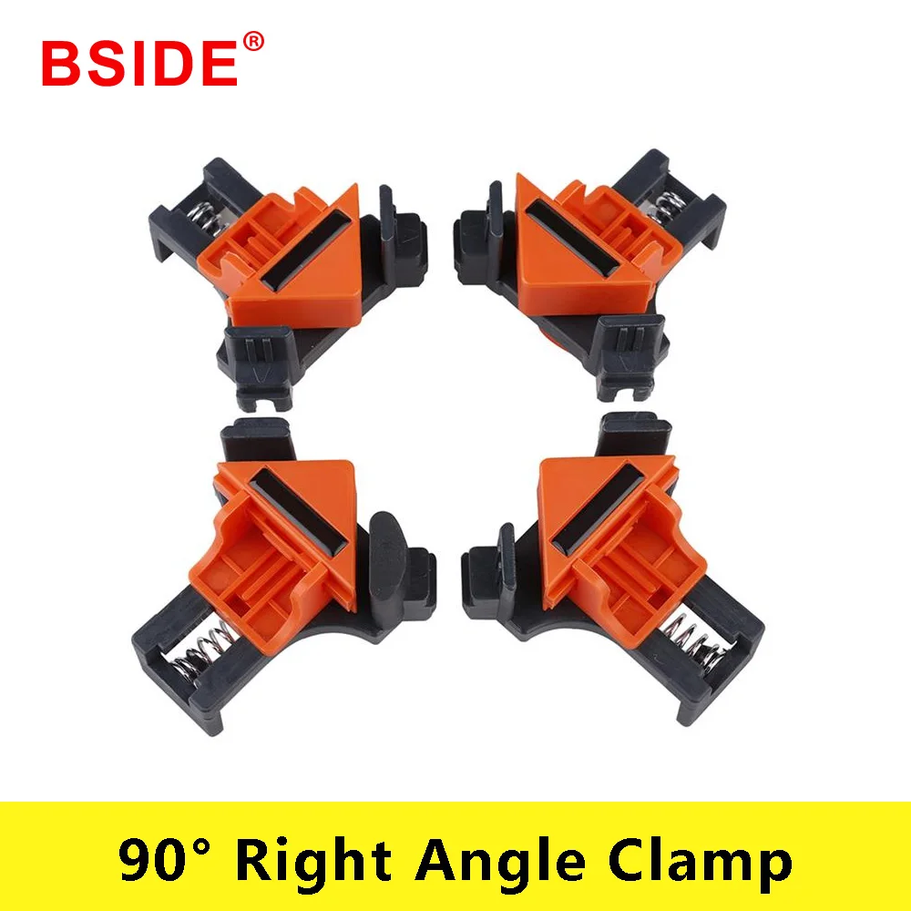 

4Pc / Set 90 Degree Right Angle Clamp Fixing Clips Picture Frame Corner Clamp Woodworking Hand Tool Metal + Plastic Fixed Clamps