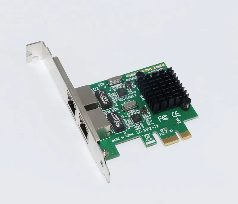 Высококачественная сетевая карта Gigabit Ethernet PCI-Express сетевая карта 1000 м PCIE 2 порта RJ45 NIC сервер Lan адаптер для настольного ПК