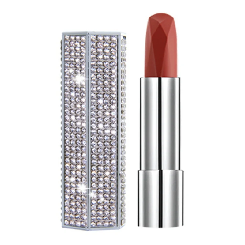 1pc Shiny Diamond Matte Lipstick Long-lasting Waterproof Non-stick Cup Velvet Lipstick - Цвет: Смешанный цвет