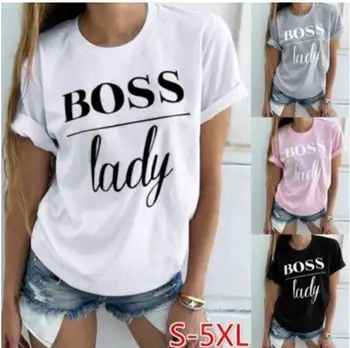 

Boss Dad and Boss Mom Letter coupleT-shirt Women's Clothes 2020 Fashion Funny Saying T Shirts Mom Wife Feminist Slogan