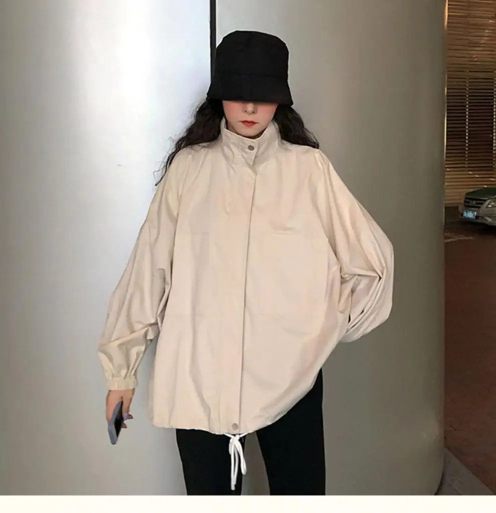 Женский Тренч, абрикосовый, свободный, 2XL, унисекс, BF, корейский стиль, Harajuku, Женское пальто, подходит ко всему, высокое качество, уличная одежда, хип-хоп, повседневная, для пары