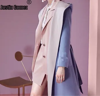 

Warm Double-sided Wearing Hood Wool Coat Natural Classic Simple Design Winter Coat Women Female Elegant Outerwear Belted Jackets