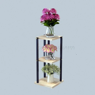 height72cm Airs крытый гостиной Крытый стальной деревянный угловой цветочный шкаф разряда цветочный горшок зеленый Luo Botany Многоэтажный каркас - Цвет: height72cm