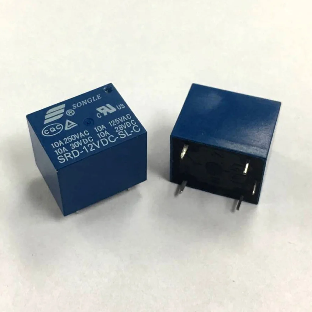 10x 12VDC Mini Power Relay SPDT 10A PCB Mount 5 Pins SONGLE PCB Mount