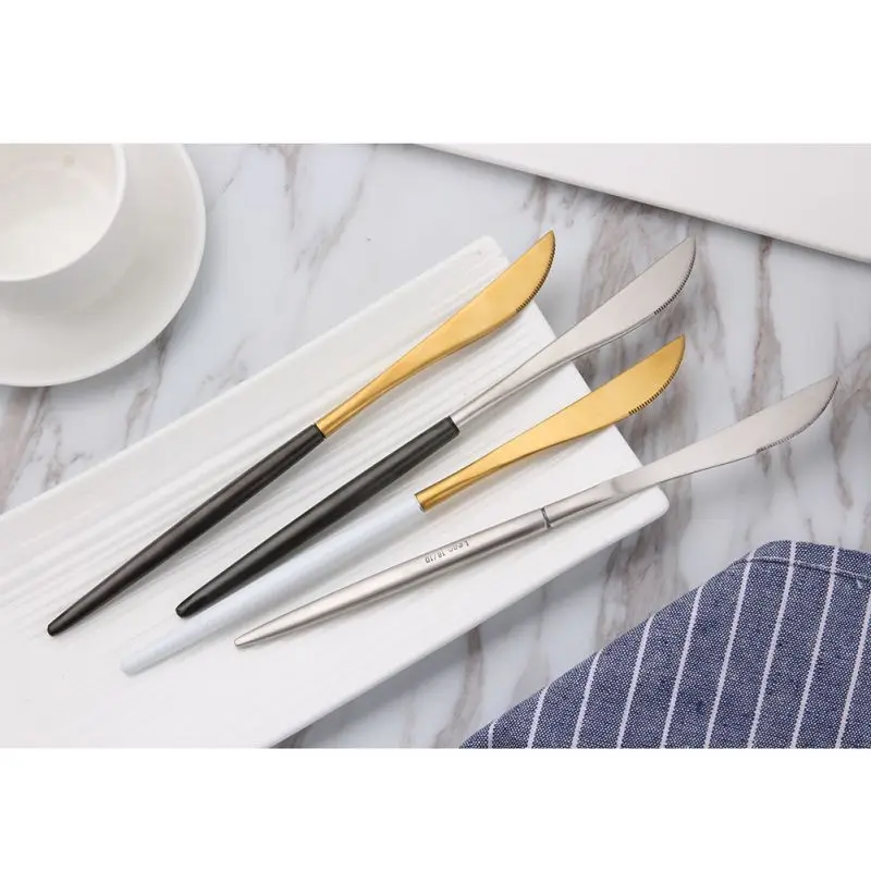 Gilded Tableware Stainless Steel Dinnerware Set Cutlery Kitchen Accessories Household Knife High Quality Dinner Tableware