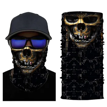 

Balaclava for Motorcycle Half Face Mask Cover Unisex Ski Moto Cycling Black Skull Party Mask Summer Neck Sunscreen Guard Scarf