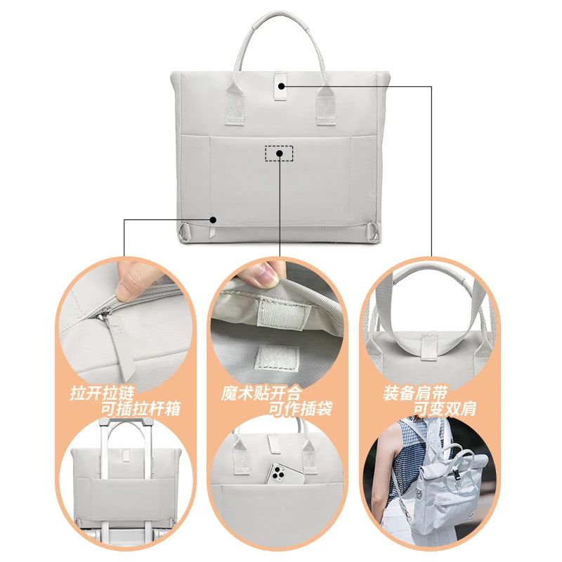 Fashion Women's Laptop Bag Scalable Capacity Handbag For 13 14 15 Inch Notebook Sleeve Shoulder Messenge Bags Variable Backpack 3 Fashion Women's Laptop Bag Scalable Capacity Handbag For 13 14 15 Inch Notebook Sleeve Shoulder Messenge Bags Variable Backpack