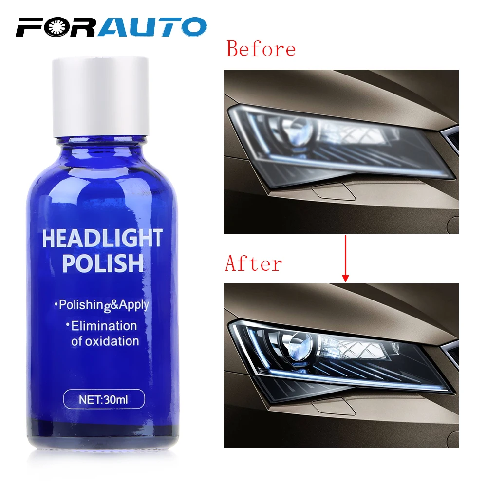 

FORAUTO 30/10ML Car Headlight Restoration Kit Car Repair Liquid for Head Lamp Lense Polishing Coat Agent Scratches Oxidation