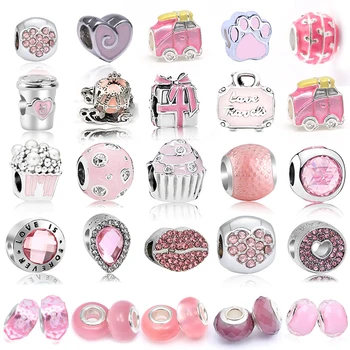 

2Pcs/Lot Pink Charm "Cat Adventures" Mary Cat Charm DIY Women Bracelet Bangle Jewelry Gifts,For Brand Bracelet Jewelry Gift