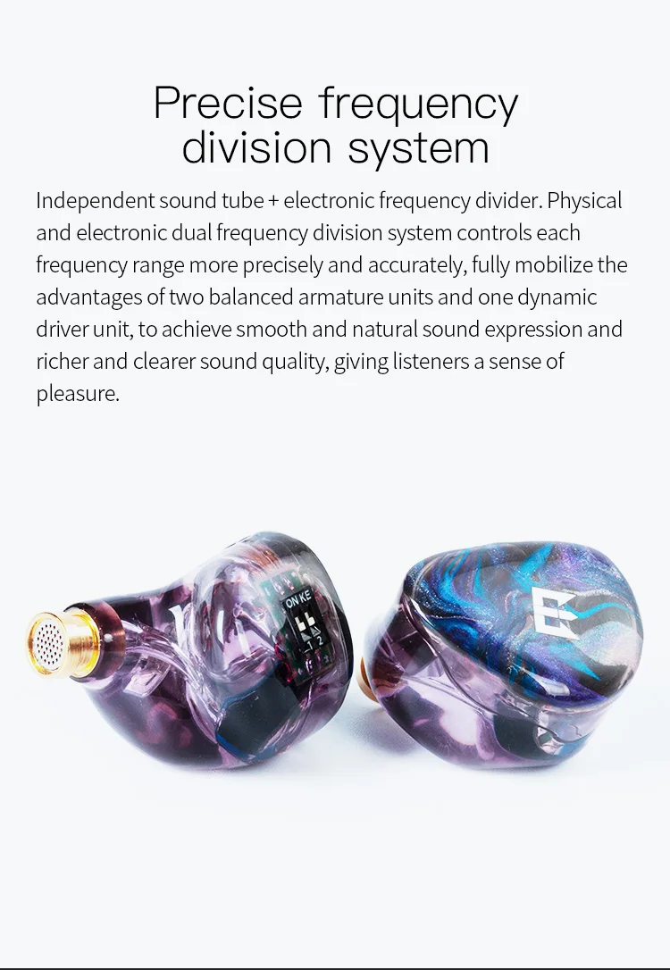 TRI Starsea 2BA+1DD Dynamic Driver Unit HIFI In Ear Earphone
