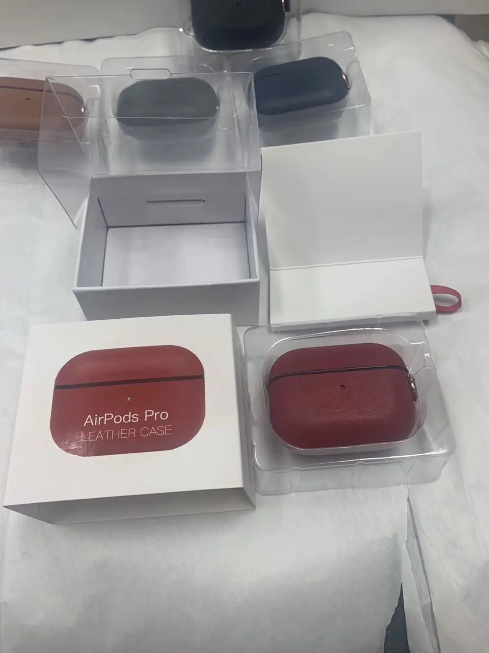 Leather Case Cover for Airpods Pro Luxury Protective Shell w Anti lost Buckle for Apple Air Pods Pro 3 headphone Earpuds Sleeve