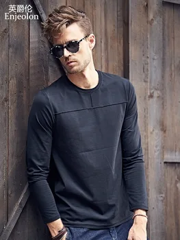 

Simple Fashion Round Neck Bottom Oversize White T Shirt Men Retro Tshirt Men Long Sleeve Male T Shirts Plus Size Shirts II50DX