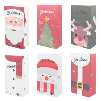 

6Pcs Festive Paper Colorful Sweets Bags Candy Bags Desserts Pouches for Chrismas Party Gift