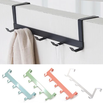

Home Storage Rack Door Hanging Hook Over The Door 5 Hooks Home Bathroom Organizer Rack Clothes Coat Hat Towel Hanger Tools