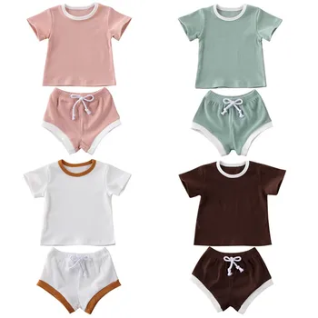 

0-30Months New born infant Baby Girls Boys unisex Clothing Set T-shirt Tops + Shorts 2pcs Summer Clothes Casual Outfits