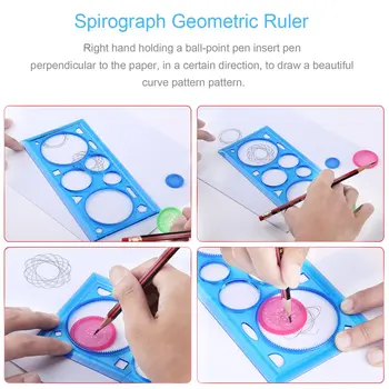 

1PC Multifunctional Spirograph Geometric Ruler Drafting Tools Learning Drawing Tool Stationery Gift for Student Plastic Ruler
