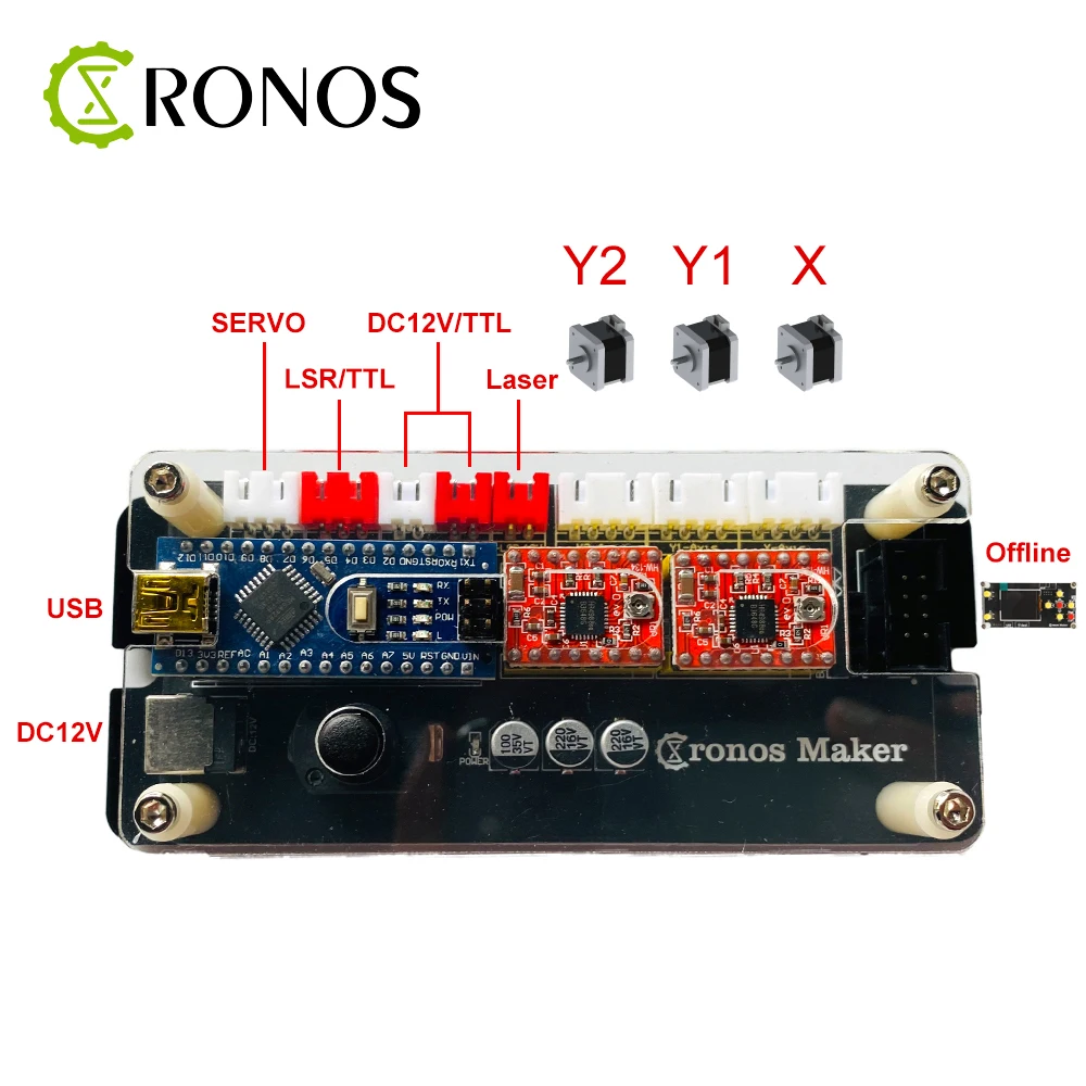 30W Laser Engraver Portable Machine Tool,PWM 2 Axis Control, Focal Fixed,40W Laser Head,TTL Module, Cariving Wood CNC Cutter