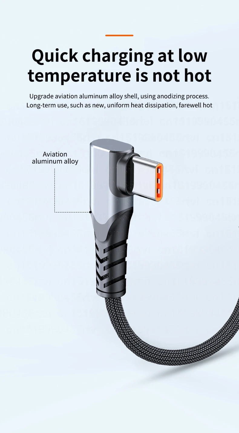 6A USB Type c Cable For Huawei mate 40 P40 p30 pro Fast Charging Cable 2M For Xiaomi Poco Redmi Note 7 8 Pro 66W Type-c Cable type of android charger