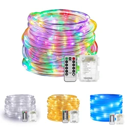 Outdoor String Lights 50/100LEDs Battery Operated LED Rope Tube String Lights for Patio Easter Christmas Party Wedding Holiday