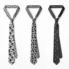 Punk Skull Style Men's Casual Tie 3D Printed Black Polyester 8cm Width Slim Necktie Party Gift For Men
