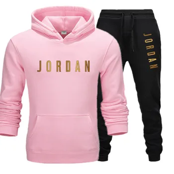 

Men's Sports Brand Letter Sportswear Suit Fashion Couple Sports Hoodie + Pants Suit Casual Jogging2020 Hoodie