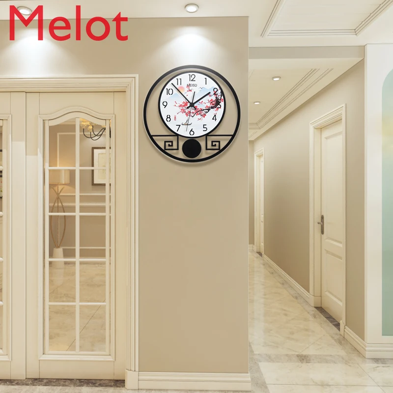 

Fashion Creative Clocks Living Room New Chinese Style Wall Clock Modern Simple Home Watch Wall-Mounted Mute Clock