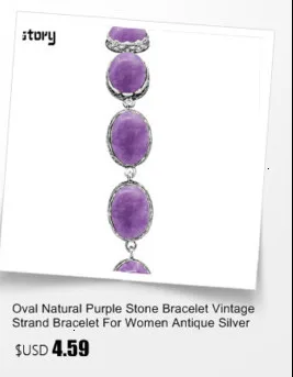 Oval Golden Sequins Stone Bracelet Flower Design Vintage Look Antique Silver Plated Fashion Jewelry For Woman TB351
