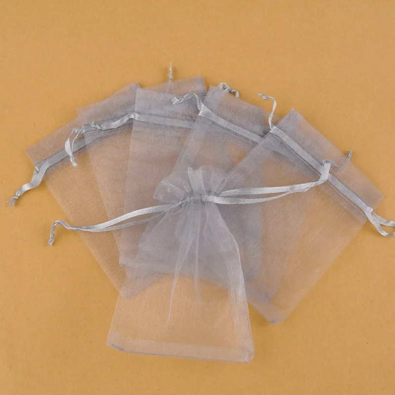 1000 шт. 5x7 7x9 9x12 10x15 см сумки из органзы упаковка для ювелирных изделий свадебной