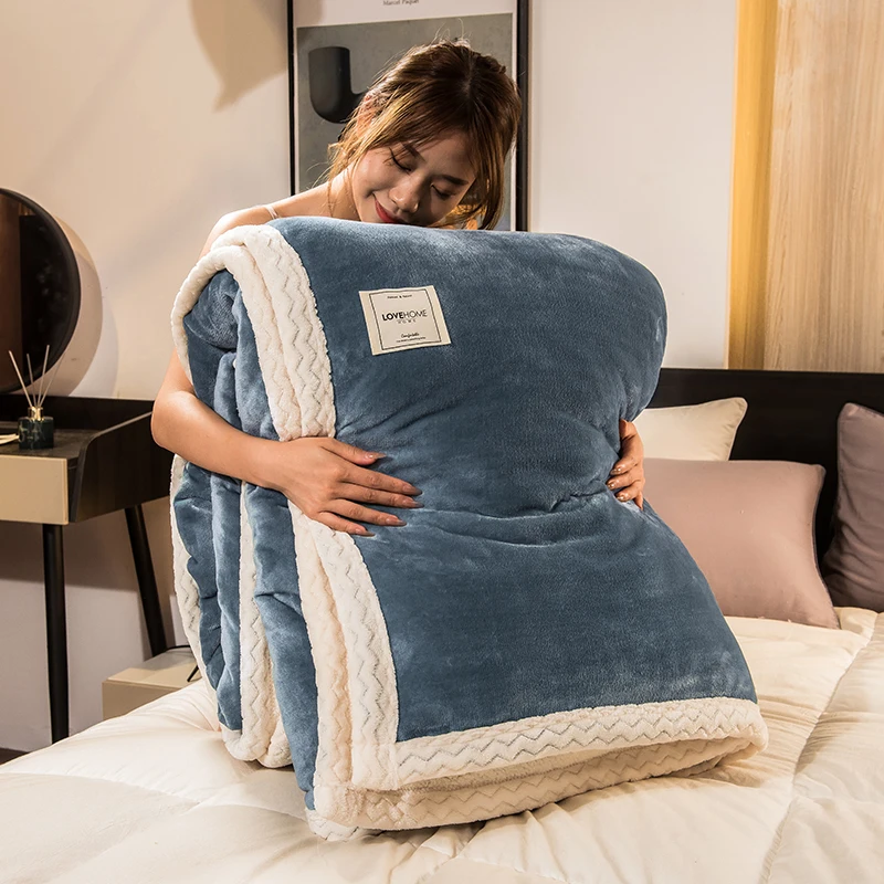 New soft thick fleece blanket cover the bed winter warm polar fleece