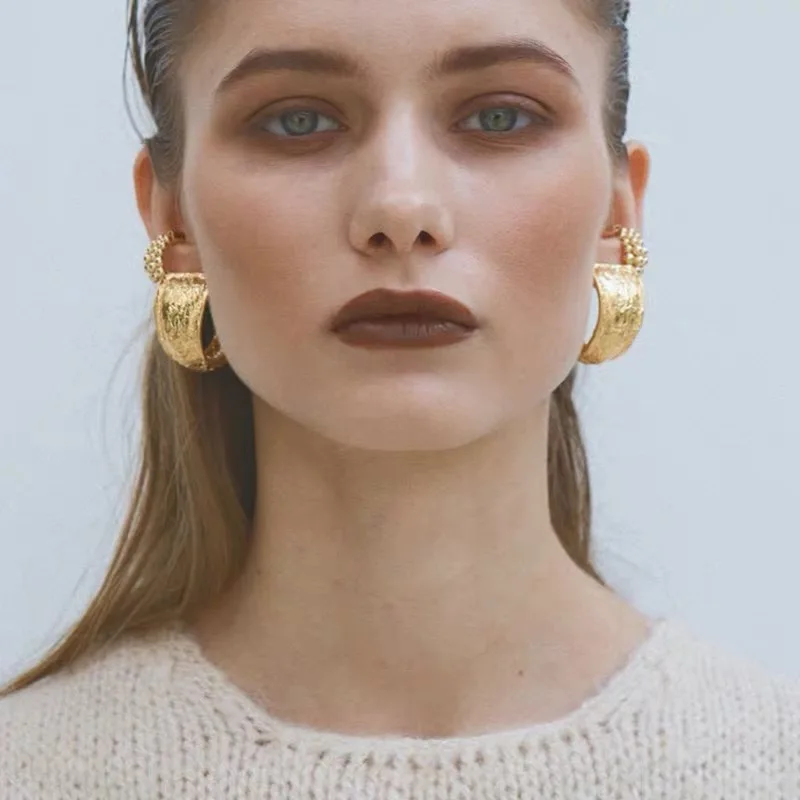 Yhpup Vintage Geometric Gold Stud Earrings Brand Charm Metal Jewelry Fashion Zinc Alloy for Women Orecchini Donna 2020 | Украшения и