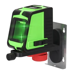 Niveau Laser vert 2 lignes à nivellement automatique, faisceaux Laser verticaux et horizontaux à 360 ° avec fonction d'alarme sonore 
