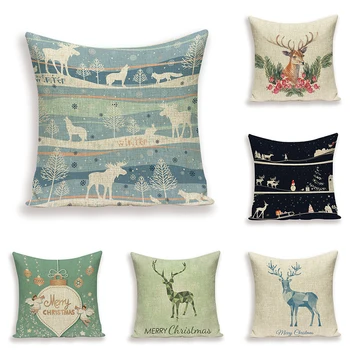 

Christmas Cushion Cover Decorative Pillows Covers For Cushions Custom CuteReindeer Throw Pillow Covers Pillow CaseDecorative