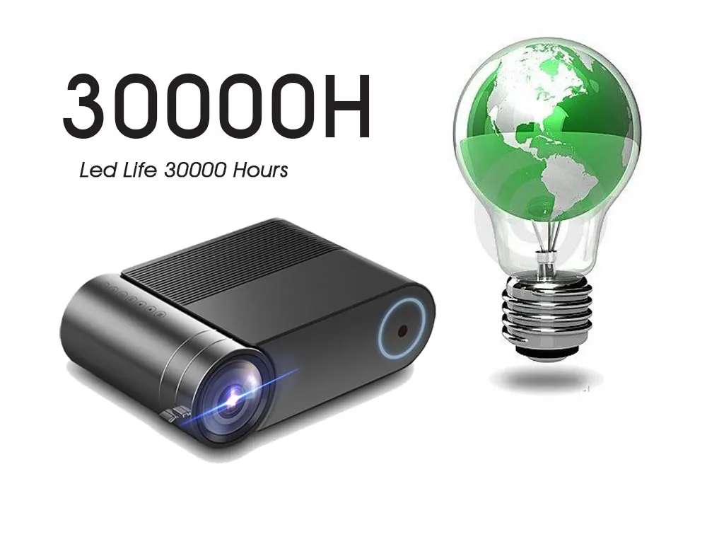 REAL TV YG420 Full HD Projector 3800 Lumens Home Theater Video Beamer Proyector HDMI-compatible VGA AV USB with gift