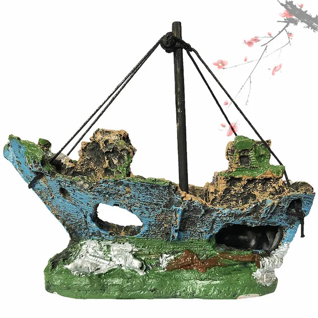 Aquarium Pirate Ship Wreck Ornament  4