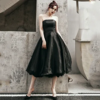 

Robe De Soiree Sexy Strapless Evening Dresses Fashion Backless Short Banquet Prom Gown Women Slim Dress