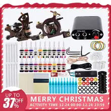 Профессиональная тату-машинка, набор с 6 цветными пигментами Lnks, набор питания, таттон, ручка, Перманентный макияж, художественные инструменты, таттон, наборы машин