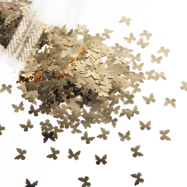 Pearly Butterfly Nail Sequin Glitter Flake Summer Nail Art Decorations Paillette French Polish Manicure Accessories 12 colors