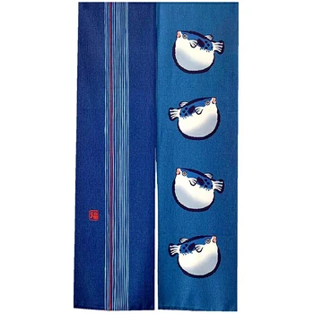 

Blue Doorway Curtains Long Door Tapestry for Home Decoration Hand Painted Puffer Fabric Curtain Cute Decorative Curtains Suitabl
