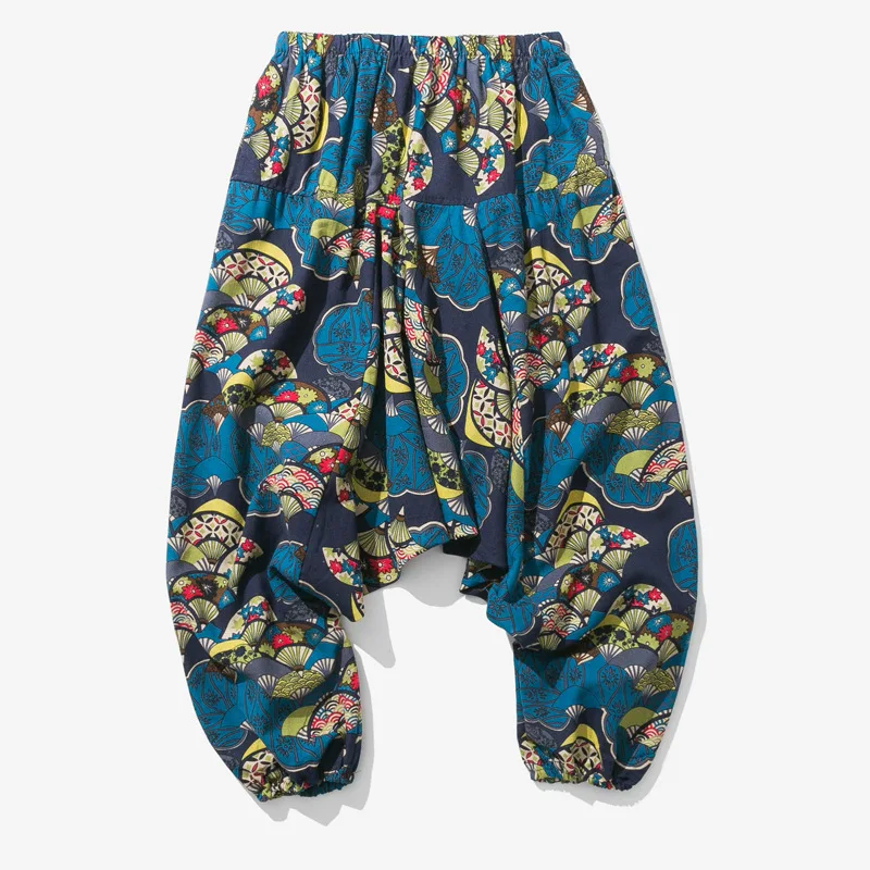 

2018 Spring Clothing New Style Chinese-style Men'S Wear Flax Flower Pants Men Loose Cotton Linen Saggy Pants Fashion Dk69