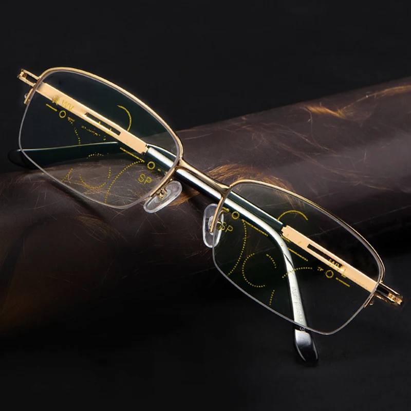 Прогрессивные очки для чтения Для женщин Для мужчин металлические анти-синие светильник пресбиопии+ 1,0 1,5 2,0 2,5 3,0 3,5 4,0 унисекс