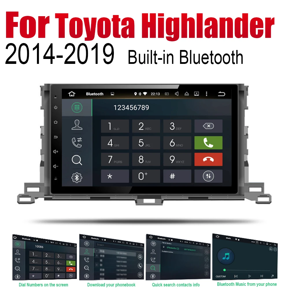 Автомобильный радиоприемник ZaiXi Android стерео GPS навигация для Toyota Highlander / XU50 серии