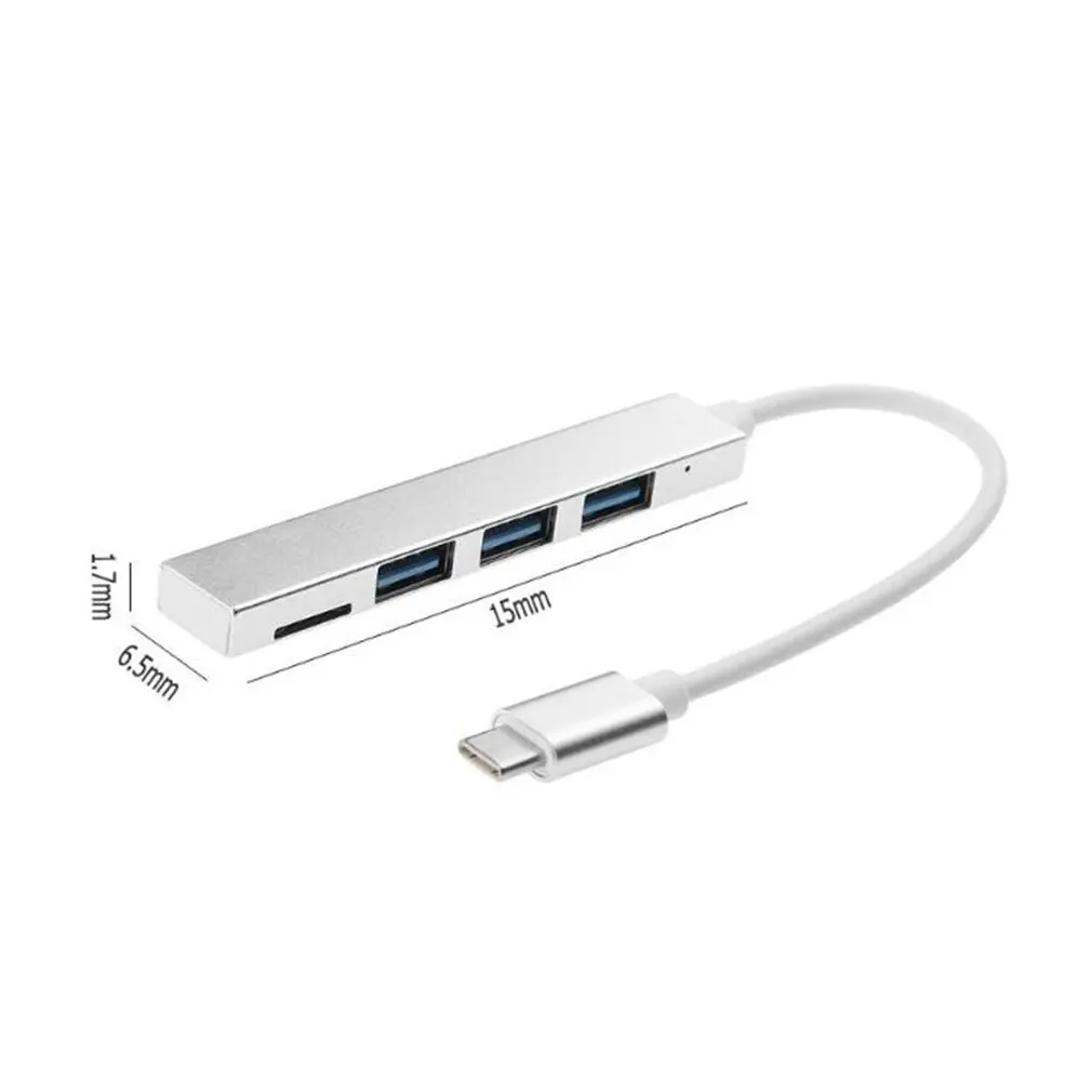4 в 1 USB 3,1 type-C концентратор USB 3,0 из магниевого сплава концентратор с TF слот для чтения 3 порта для MacBook Pro/Air Hub OTG функция