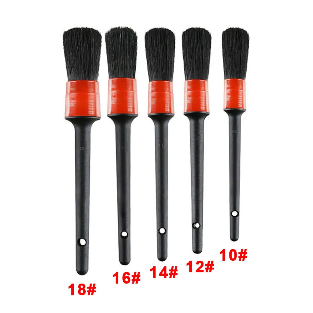 Автомобильная детализирующая щетка из высококачественной щетины кабана PP пластик для удаления колес вентиляционные отверстия планки сиденья зазоры знаки чистящий инструмент